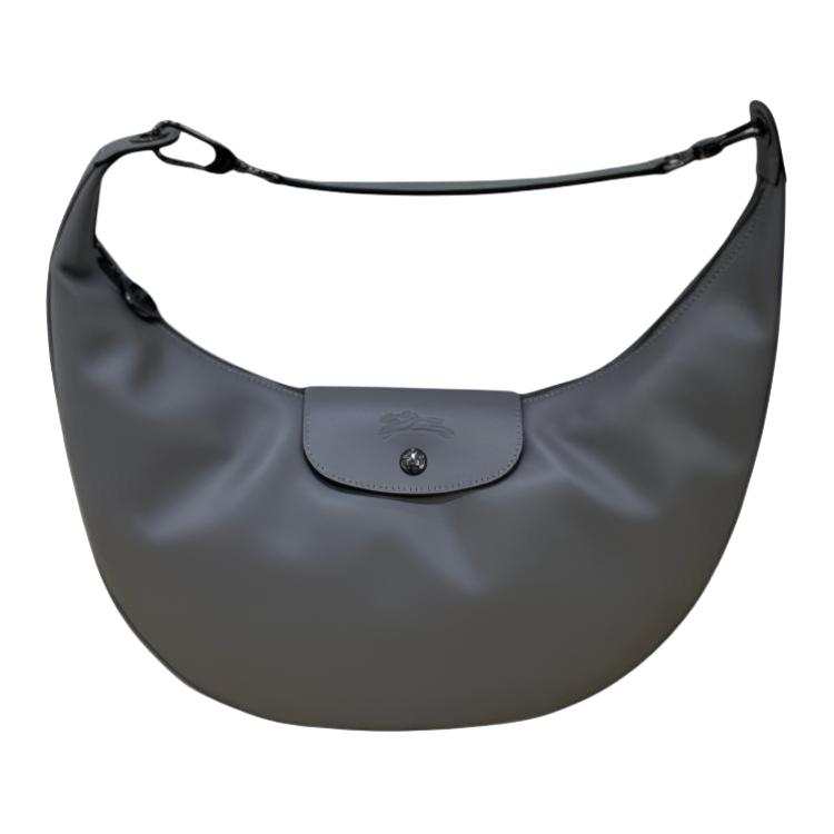 LONGCHAMP Le Pliage Xtra Cow Leather Crescent Bag Shoulder Bag Large Women's Streptopelia Gray