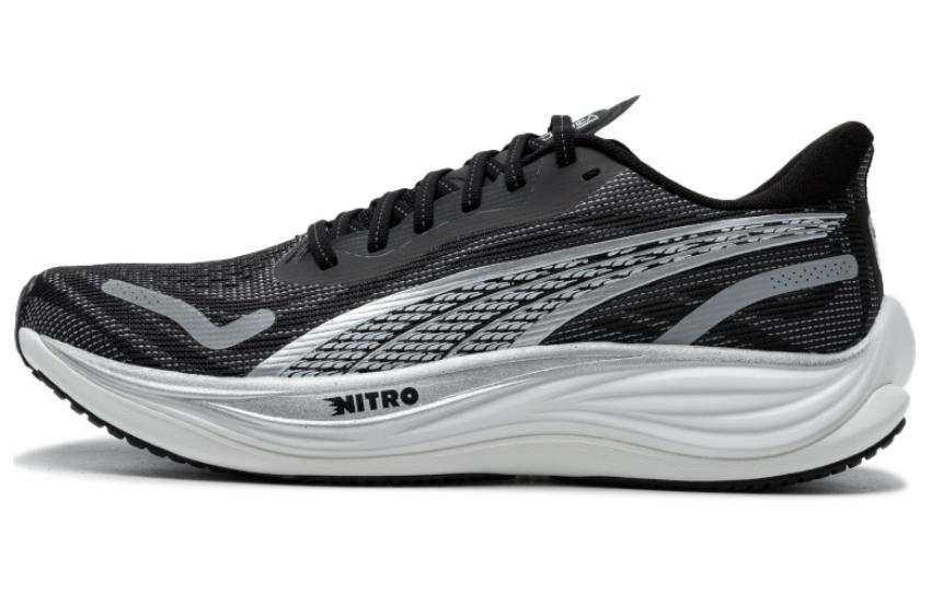 PUMA Velocity Nitro 3 Comfortable Abrasion Resistant Low top Casual City Commuting Running Shoes Unisex Black White