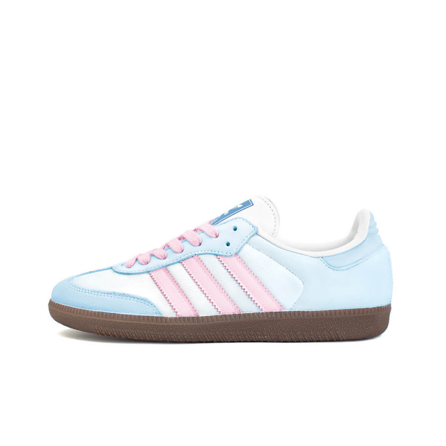 Adidas Originals SAMBA OG Slip Resistant Abrasion Resistant Low top Skateboard Shoes Unisex Blue Pink