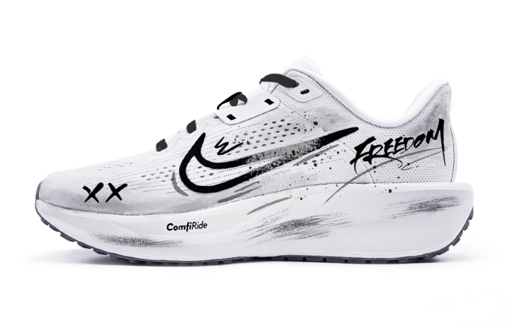Nike Nike Quest 6 Mesh Cushioning Breathable Low top Running Shoes Unisex Black White