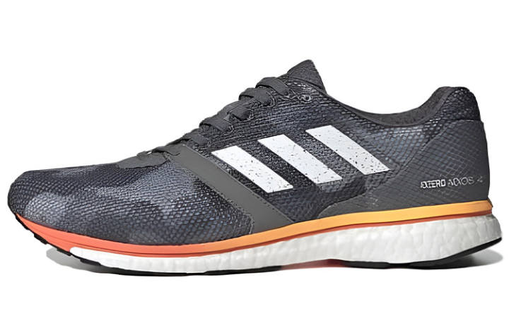 Adidas Adidas Adizero Adios 4 Slip Resistant Fabric Abrasion Resistant Low top Running Shoes Men's Gray