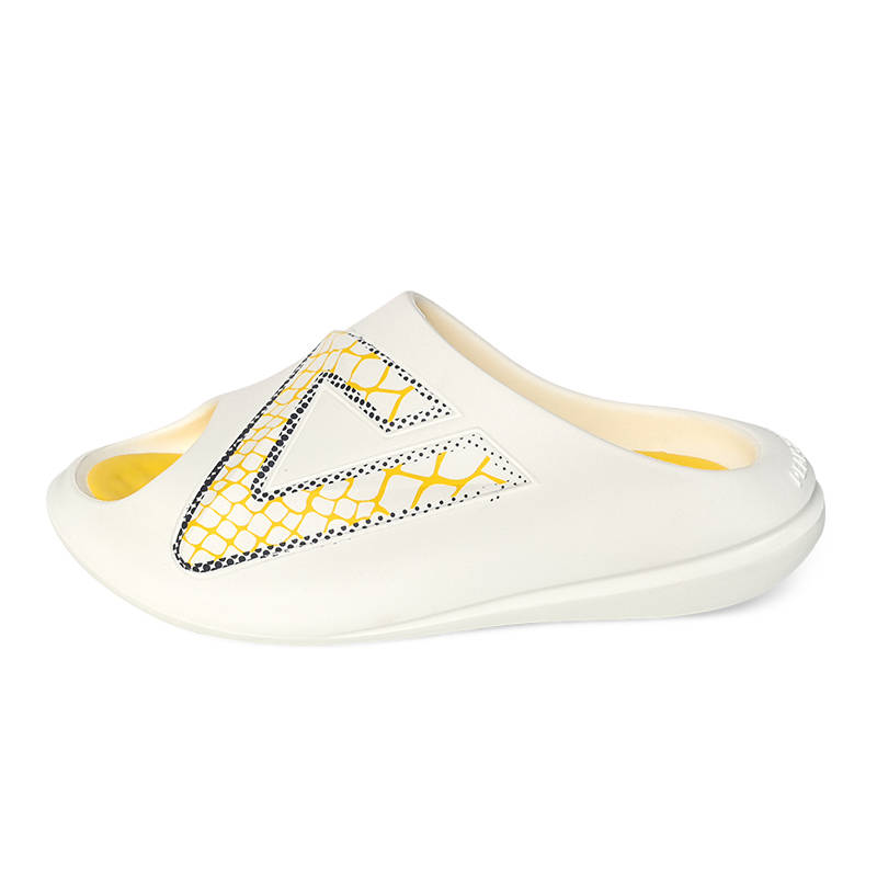 PEAK Taichi Chubby Slippers EVA Quiet Slip Resistant Abrasion Resistant Slide Slippers Unisex Super Light White Yellow