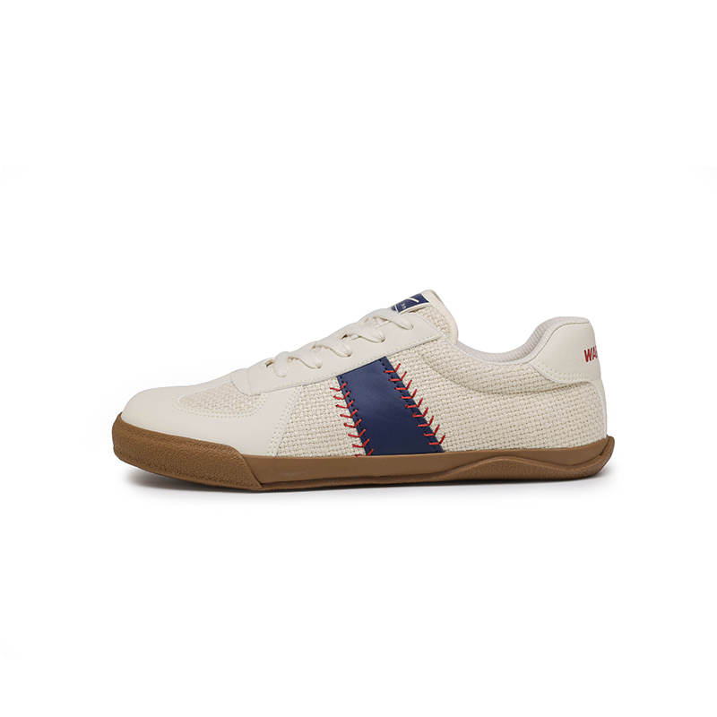 WARRIOR WARRIOR Low top Skateboard Shoes Unisex Beige Dark Blue