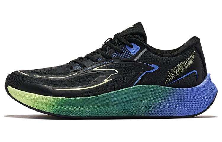QIAODAN Flying Shadow 3.0 Slip Resistant, Abrasion Resistant, Breathable Low top Running Shoes Men's Black Blue Green