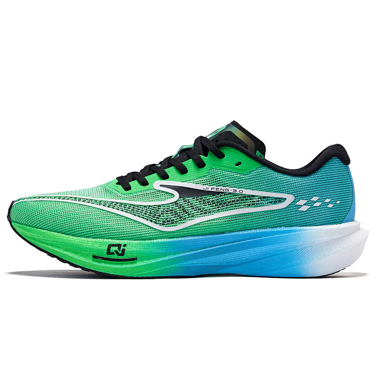 Erke Polar Wind 3.0 Running Shoes Men's Low Top Fluorescent Lime Green Pool Blue