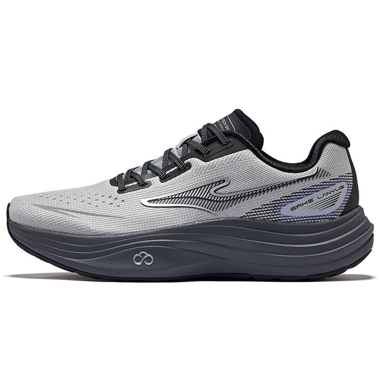 Erke Luanyu Cushioning Rebound Cushioning Rebound Low top Training Running Shoes Men's Snow Gray Jet Black