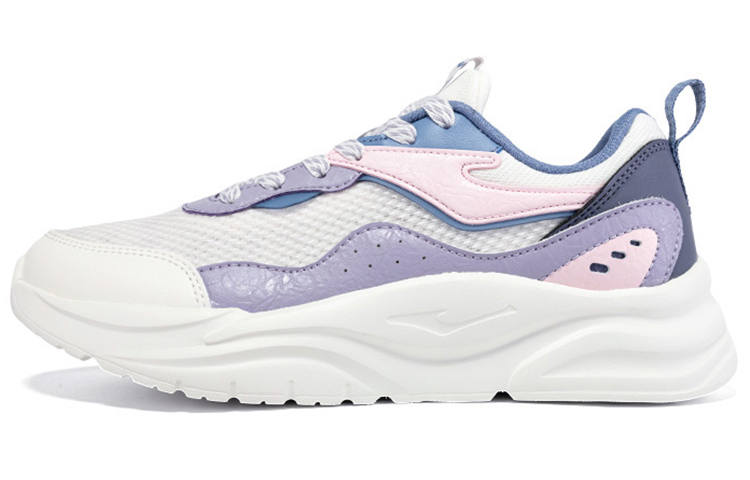 Erke Mesh Cushioning Breathable Lightweight Running Shoes Women's White Purple