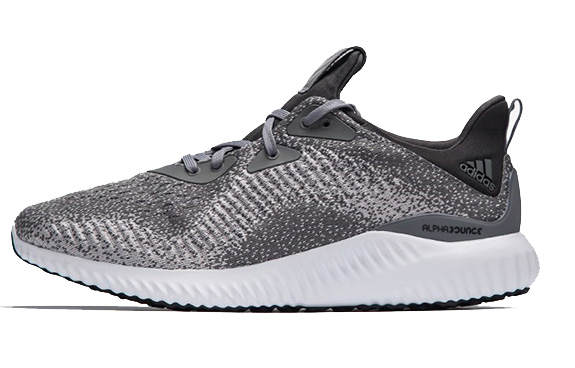 Adidas Adidas AlphaBounce Fabric Slip Resistant Lightweight Non slip Lightweight Low top Running Shoes Unisex Gray