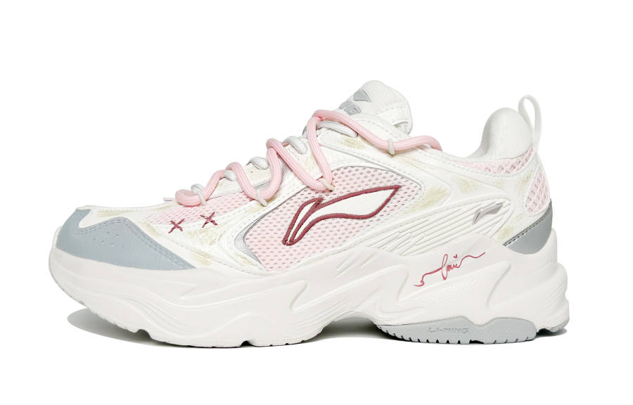 Li-Ning Li Ning Slip Resistant Abrasion Resistant Low top Casual Running Shoes Women's Rose Pink