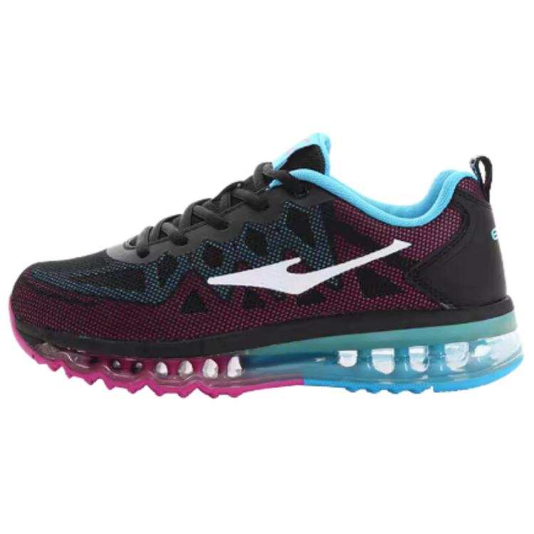 Erke Cushioning, Wear Resistant Low top Running Shoes Women's Black Blue