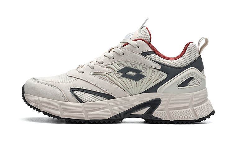LOTTO Cushioning Abrasion Resistant Slip Resistant Low top Running Shoes Men's Oat White