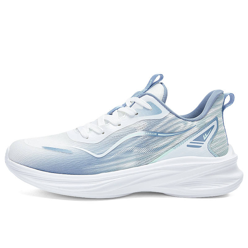 WARRIOR Textile, Synthetic Leather Running Shoes Men's White Blue
