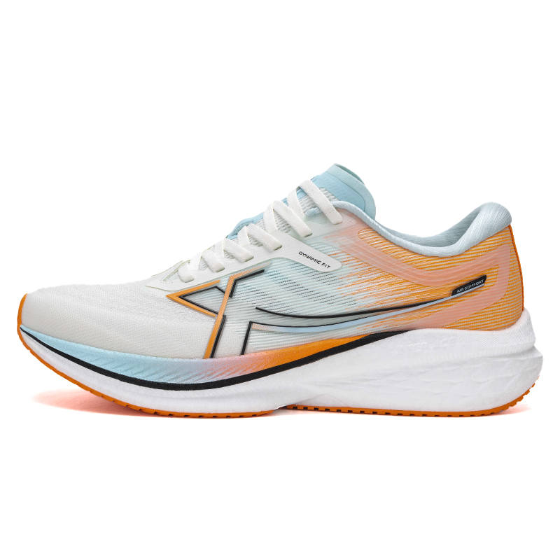 XTEP Slip Resistant Abrasion Resistant Low top Casual Running Shoes Men's White Blue Orange