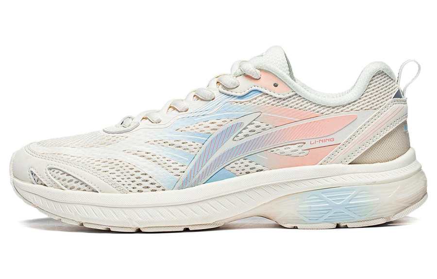 Li-Ning Li Ning Fuyao Textile, Synthetic Leather Cushioning Slip Resistant Breathable Low top Running Shoes Women's