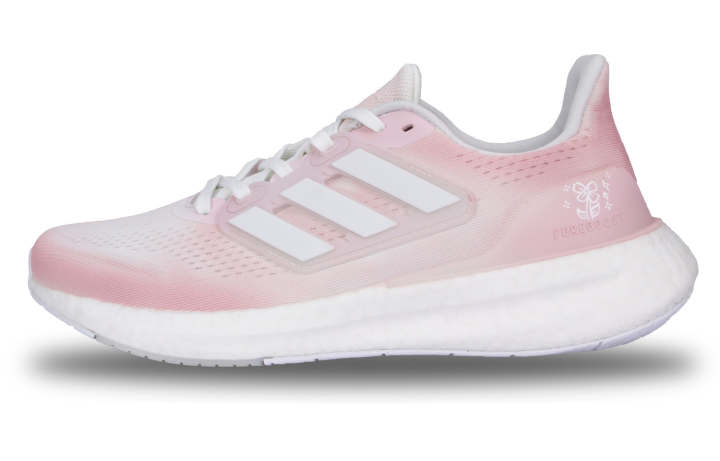 Adidas Adidas Pureboost 23 Slip Resistant Abrasion Resistant Low top Running Shoes Unisex White Pink