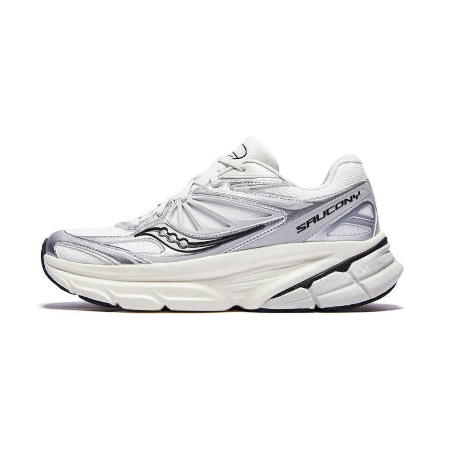 Saucony GUARD 2K Cushioning Abrasion Resistant Low top Casual Running Shoes Unisex White Silver