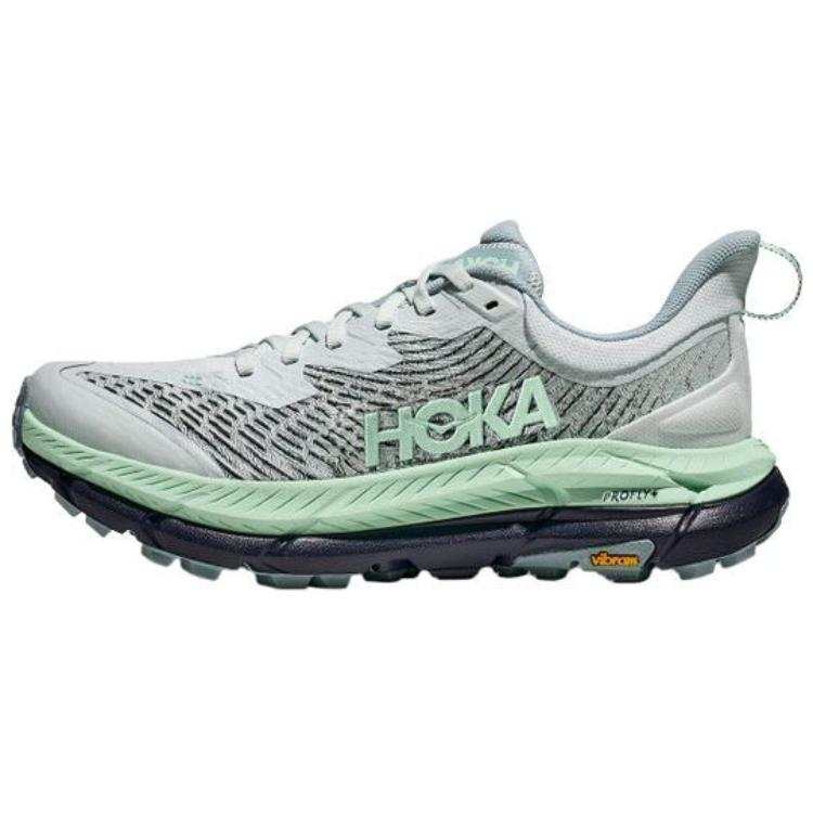 HOKA ONE ONE Mafate Speed 4 Slip Resistant Abrasion Resistant Low top Trail Running Shoes Women's Gray Green