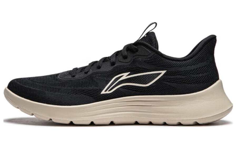 Li-Ning Li Ning Light Strings Cushioning Slip Resistant Abrasion Resistant Lightweight Low top Running Shoes Men's Black