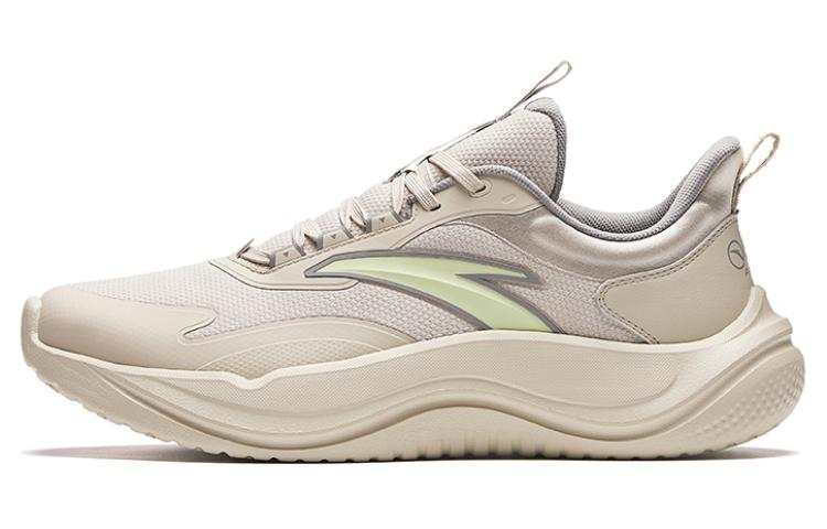 Anta Breathable Lightweight Rebound Low top Running Shoes Men's Beige Gray Green