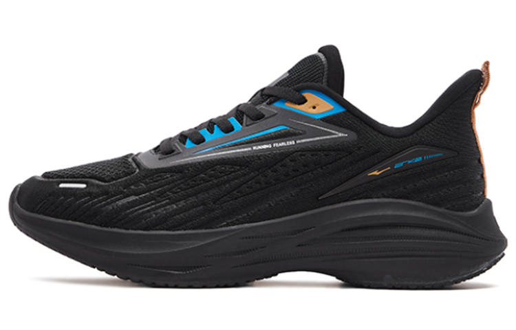 Erke Cushioning Slip Resistant Abrasion Resistant Rebound Low top Casual Running Shoes Men's Black Blue
