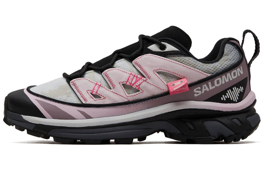 SALOMON XT 6 Cushioning Slip Resistant Low top Running Shoes Unisex Black White Pink
