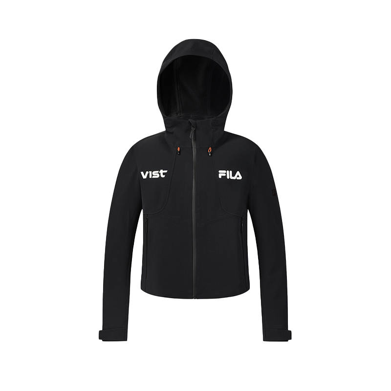 FILA EXPLORE Jackets Women's Pitch Black BK Hooded Fleece Lined Other