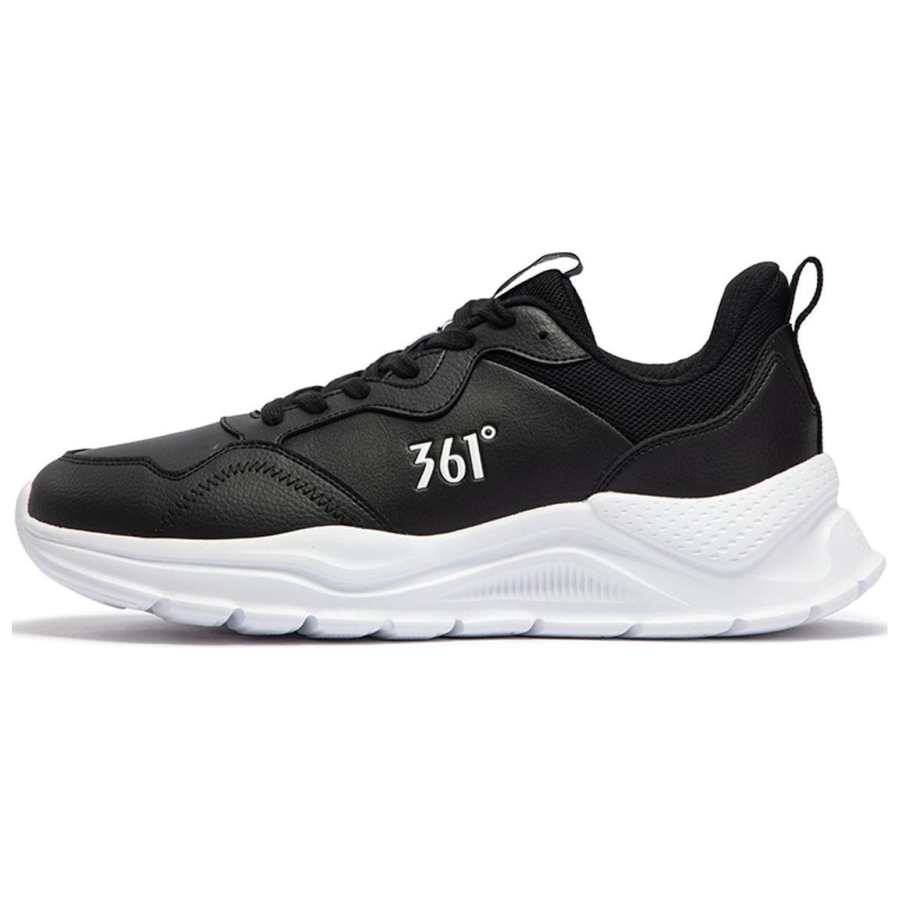 361° Cushioning Abrasion Resistant Lightweight Low top Casual Running Shoes Men's Black White