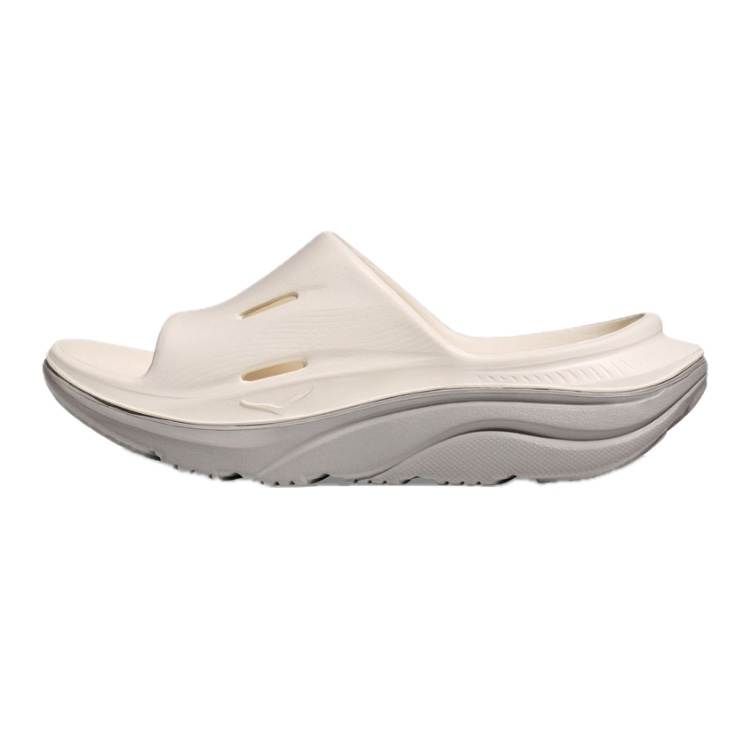 HOKA ONE ONE Ora Recovery Slide 3 Comfortable Slide Slippers Unisex White Gray