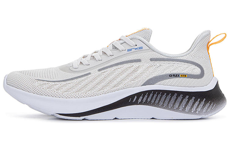 Erke Qitan Lite Cushioning Slip Resistant Abrasion Resistant Low top Running Shoes Men's Gray Orange