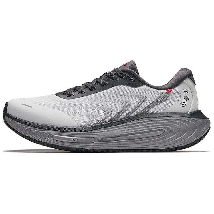 Anta Ark Textile, Synthetic Leather Low top Sprint Running Shoes Men's Gray Black