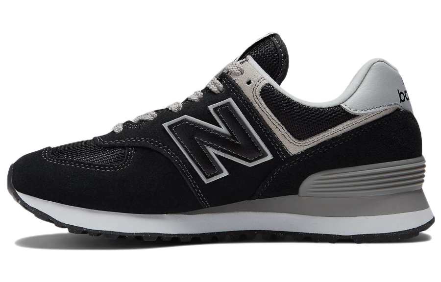 New Balance New Balance NB 574 Textile, Leather Abrasion Resistant Lightweight Low top EVA Casual Running Shoes Women's Black Gray