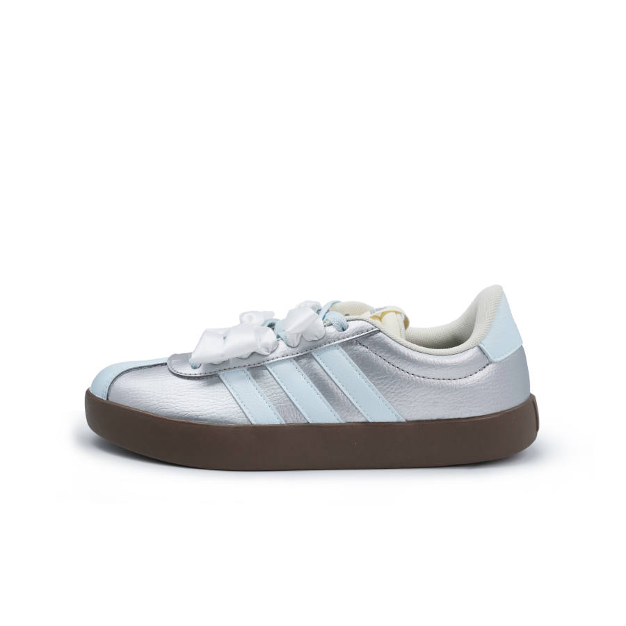 Adidas Adidas VL COURT 3.0 Octopus Party, Bubbles Blueberry Slip Resistant Low top Skateboard Shoes Unisex Silver Blue