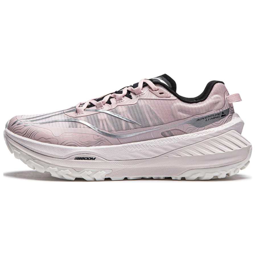 Li-Ning Li Ning Cushioning Slip Resistant Abrasion Resistant Support Rebound Low top Running Shoes Women's Gray