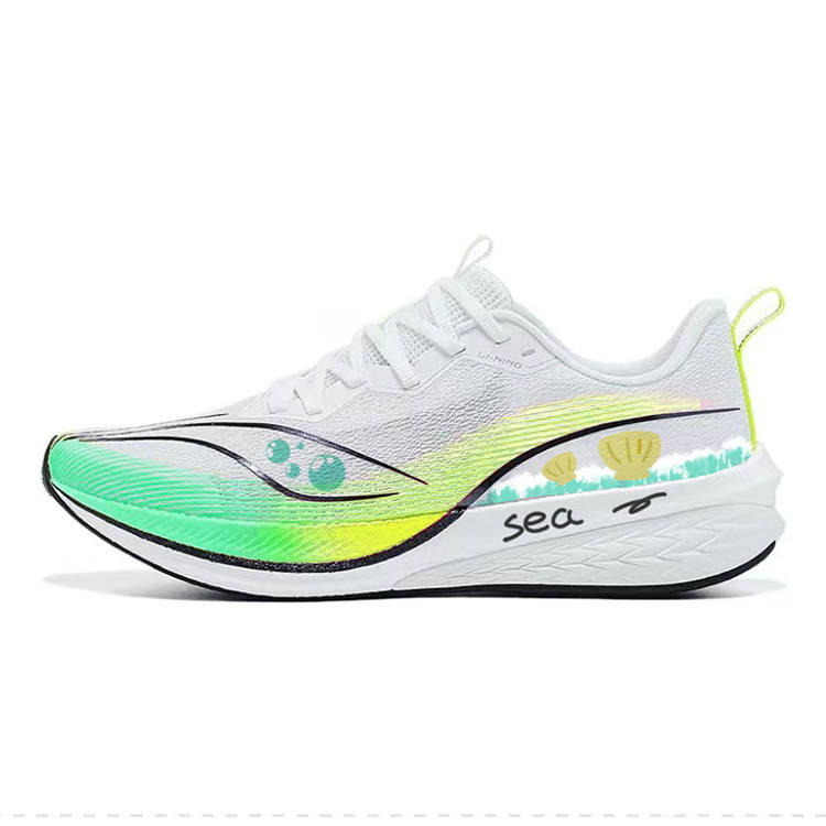 Li-Ning Li Ning Red Hare 6 Pro Cushioning Slip Resistant Abrasion Resistant Low top Casual Running Shoes Men's White Green