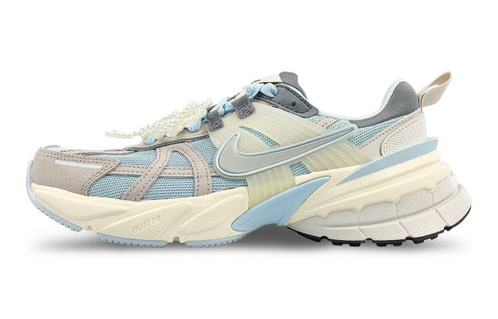 Nike Nike V2K Run Abrasion Resistant Breathable Low top Running Shoes Women's Blue Yellow