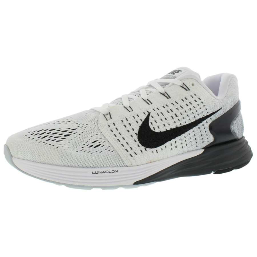 Nike Nike LunarGlide 7 Cushioning Slip Resistant Abrasion Resistant Low top Casual Running Shoes Unisex Gray White