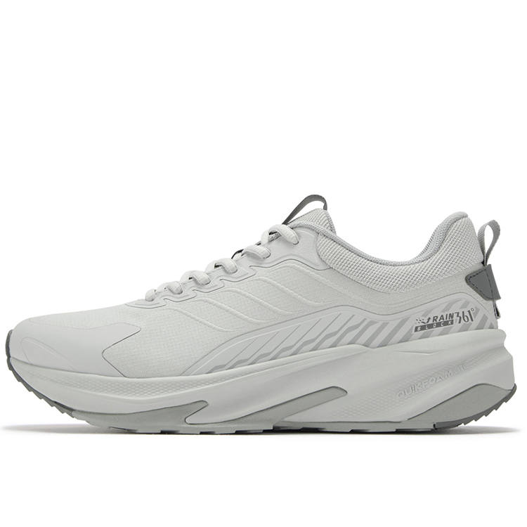 361° Yushan Rain Screen Cushioning Abrasion Resistant Low top Casual Running Shoes Men's Recycling Gray