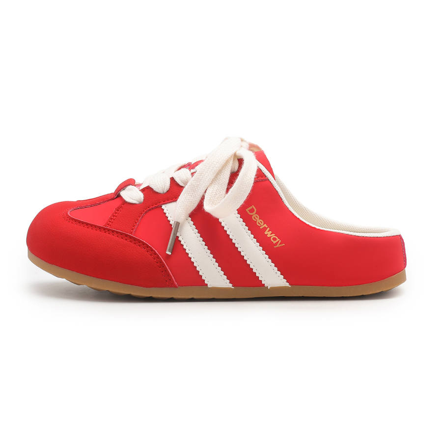 DEERWAY Closed Toe Slippers Women's White Red