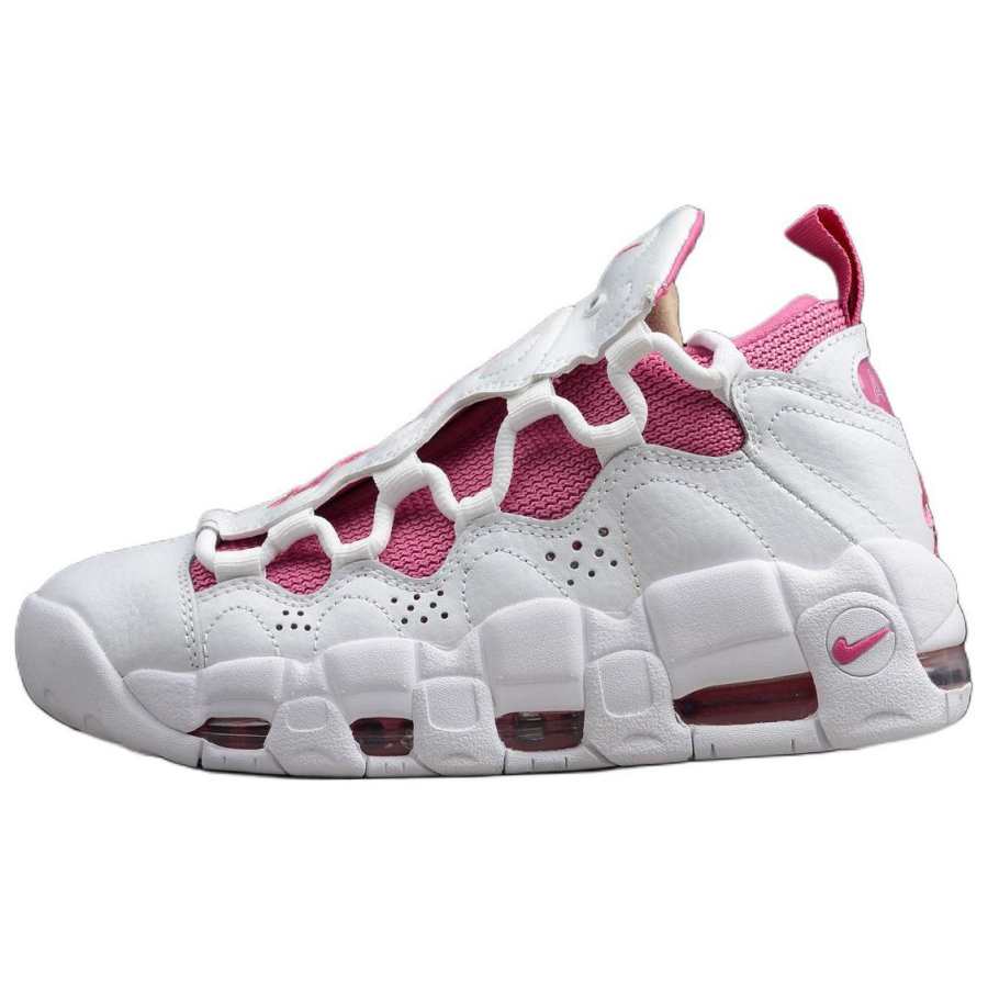 Nike Nike Air More Money Cushioning Slip Resistant Mid top Casual Running Shoes Women's White Purple