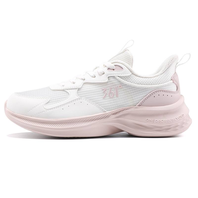 361° Slip Resistant Abrasion Resistant Low top Casual Running Shoes Women's White Pink