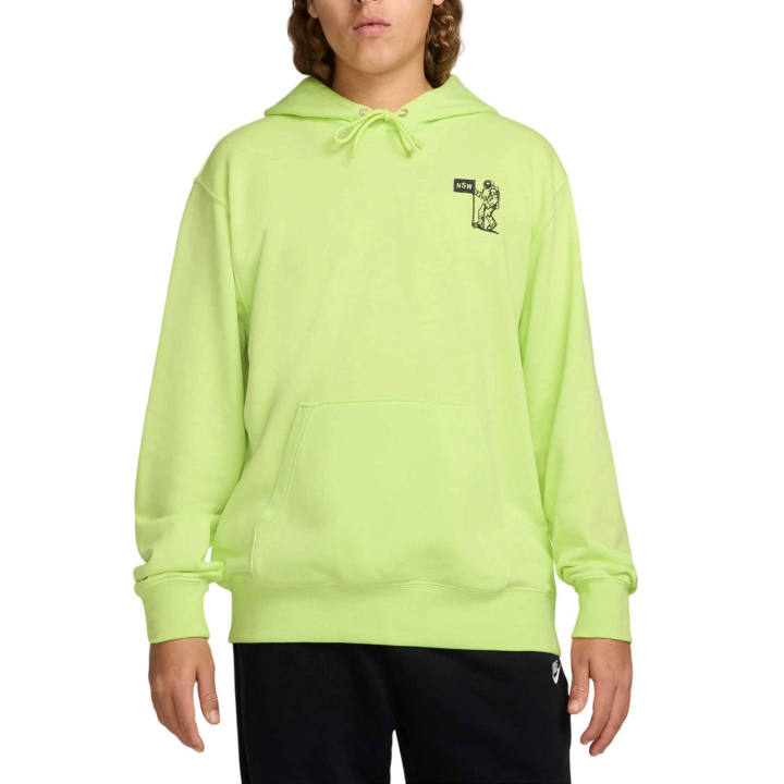 Nike Nike Club Sweatshirts Men's Light Lemon Yellow/Black Color Hooded Moderate Regular