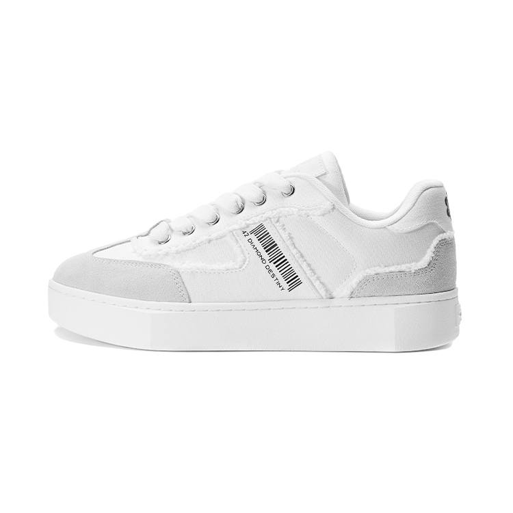 DIAMOND DESTINY CARAT Slip Resistant Cushioning Abrasion Resistant Low top Skateboard Shoes Unisex Classic White