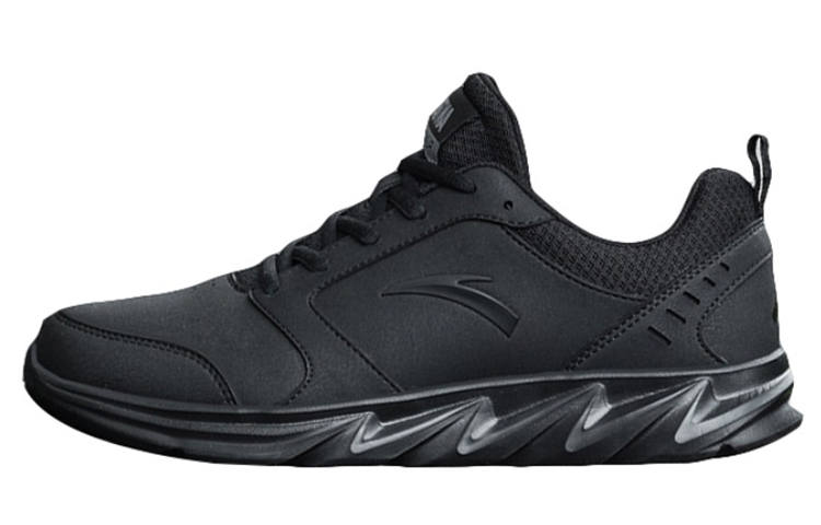 Anta Cushioning Slip Resistant Abrasion Resistant Breathable Lightweight Low top Running Shoes Men's Black