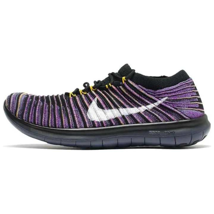 Nike Nike Free Run Motion Flyknit Black Vivid Purple Women's
