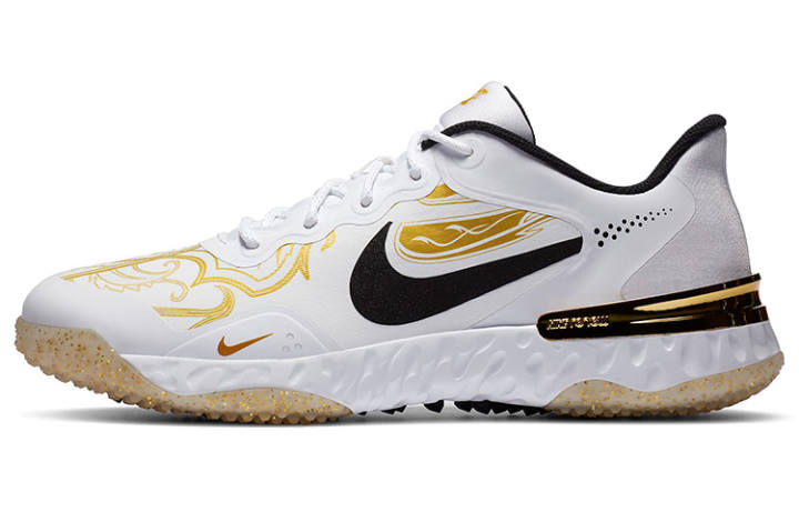 Nike Nike Alpha Huarache Elite 3 Turf Premium White Metallic Vivid Gold