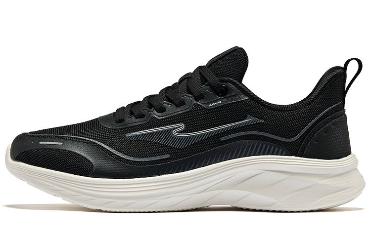 Erke Cushioning, Wear Resistant Low top Running Shoes Women's Jet Black Bright Silver