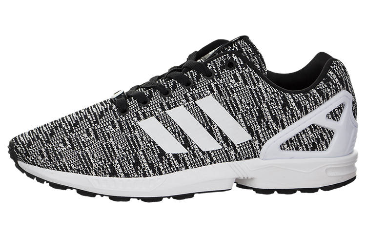 Adidas Originals ZX Flu Fabric Abrasion Resistant Breathable Low top Running Shoes Men's Black White