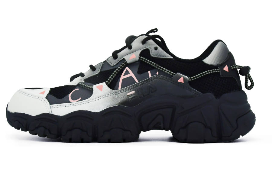 FILA Cat Claw Slip Resistant, Abrasion Resistant, Breathable Low top Casual Shoes Unisex Black White