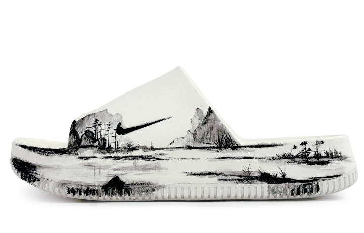 Nike Nike Calm Slide Slip Resistant Slide Slippers Men's Black White