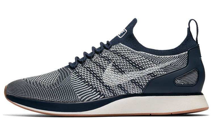 Nike Nike Flyknit Racer Slip Resistant Lightweight Non slip Lightweight Low top Marathon Running Shoes Men's Marine Blue